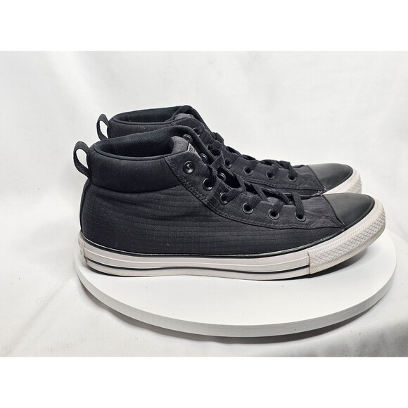 Converse Chuck Taylor All Star Street Mid Men's Sz 9.5 Black Sneakers - Picture 2 of 7